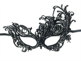 NessiWorld Black Color Lace Cut Lace Embroidered Prom Party Mask No. 1